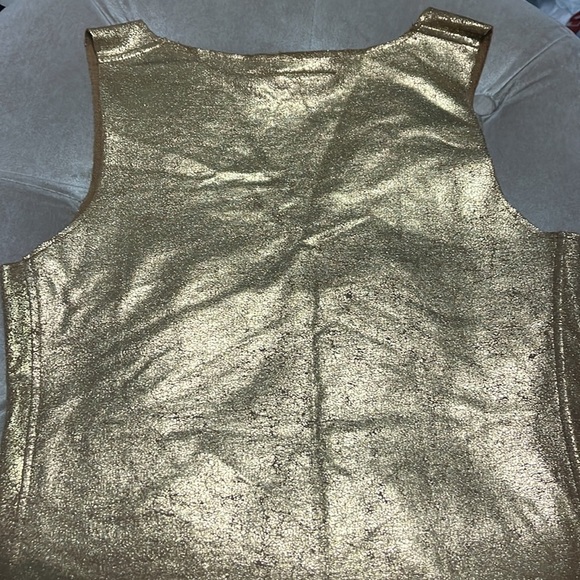 BCBG maxazria gold leaf sleeveless top with side panels, NWOT, XS - Picture 8 of 10